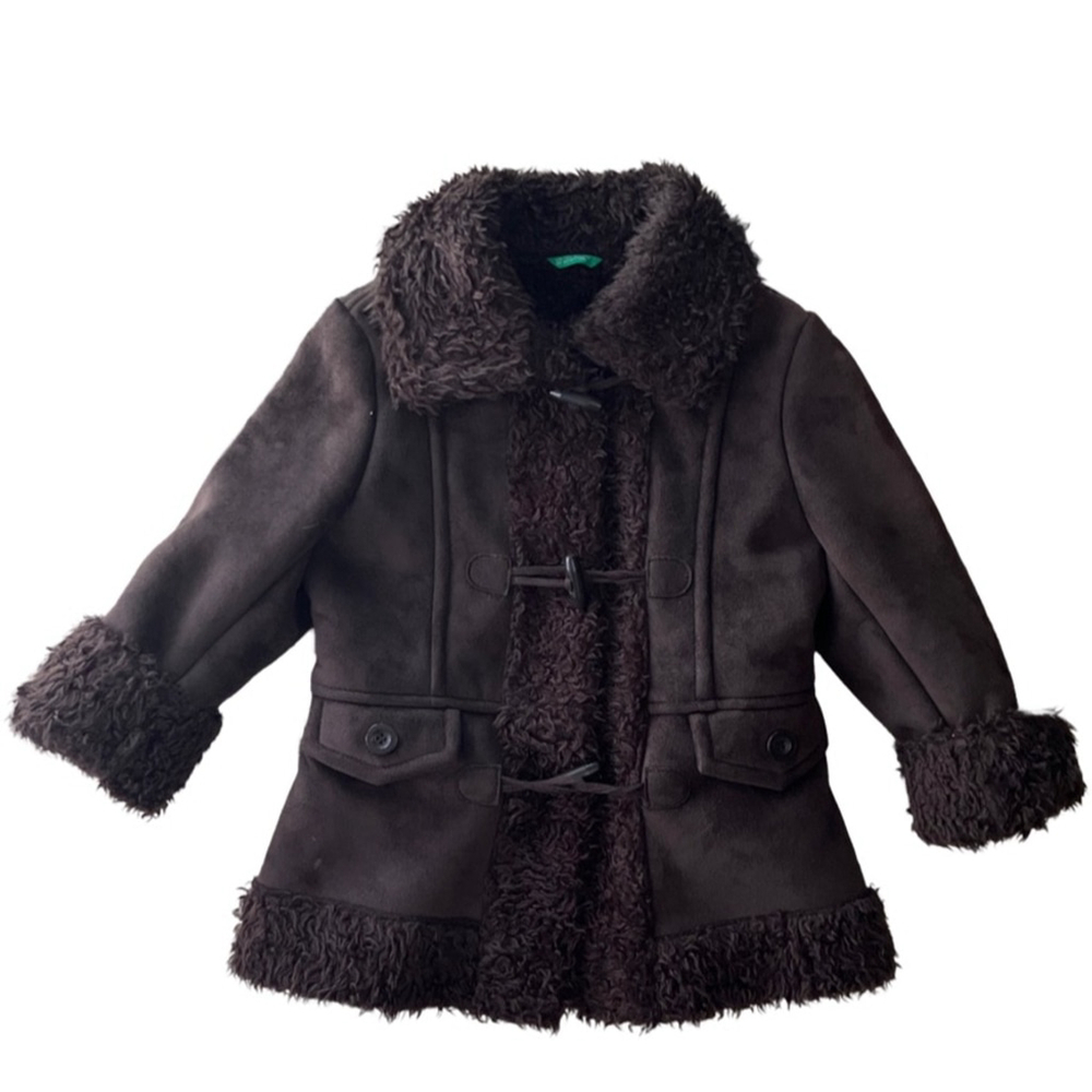 United Colors of Benetton faux shearling coat - size 4/5